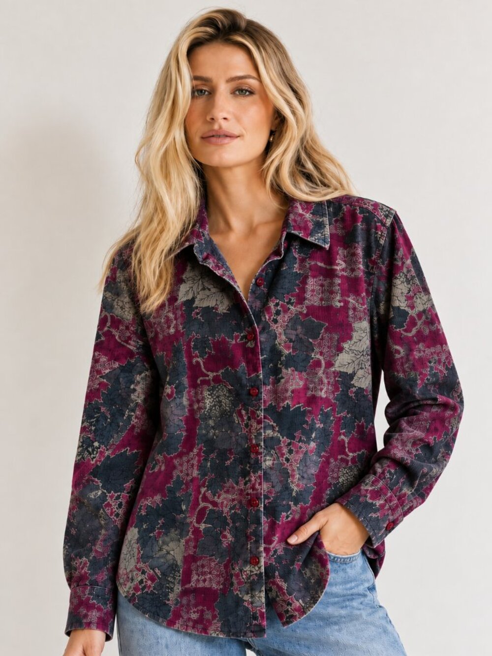 Cotton corduroy Northern Reflections button down shirt